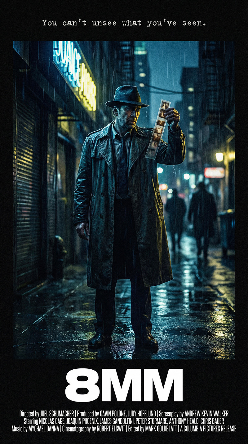 8mm 1999 Joel Schumacher thriller Nicolas Cage underground film investigation