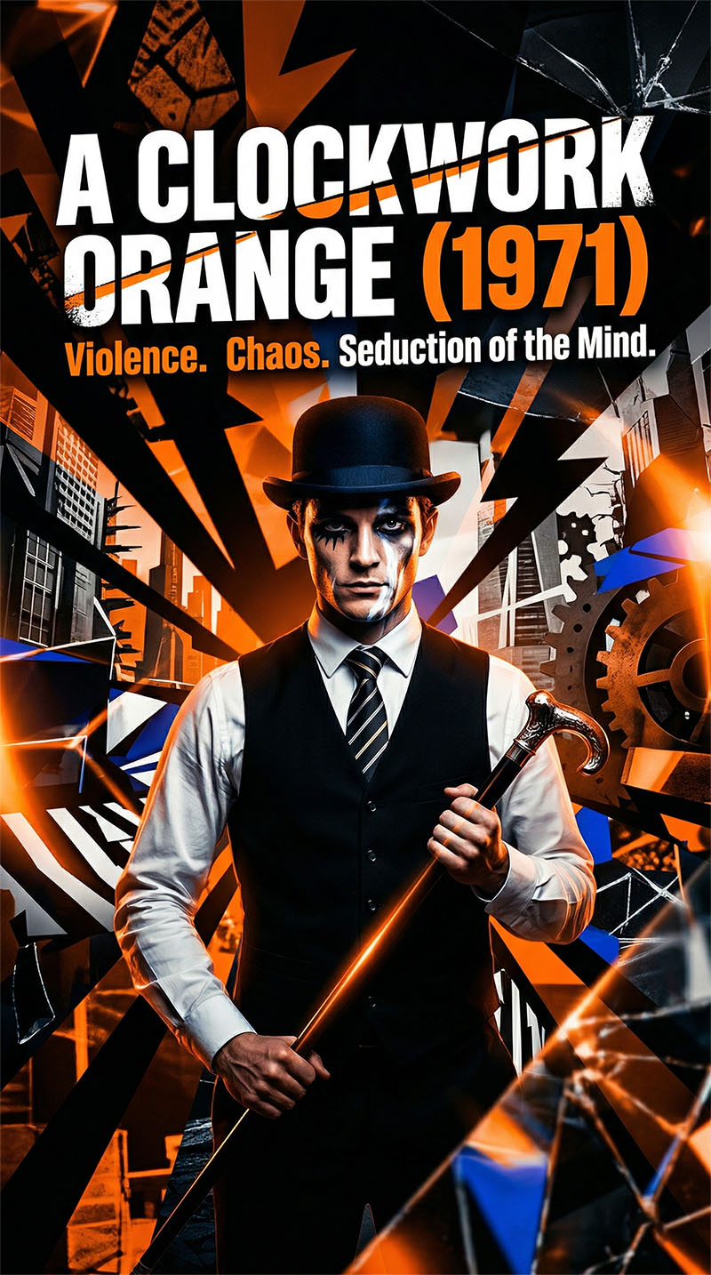 Watch A Clockwork Orange 1971 Stanley Kubrick dystopian cult film online