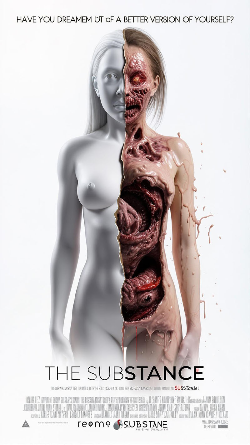 The Substance 2024 Coralie Fargeat body horror Demi Moore Margaret Qualley